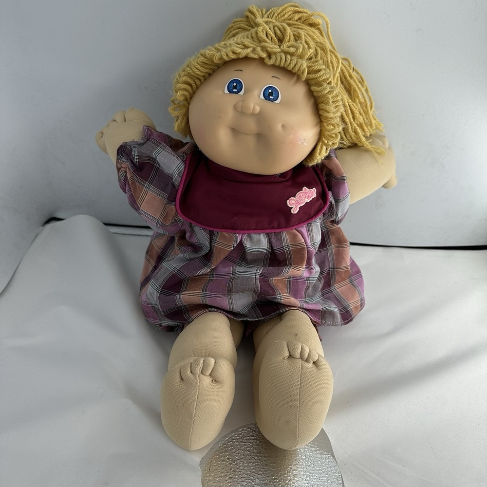 VTG 1982 Blonde pigtail Cabbage Patch Kid Doll Blue Eyes